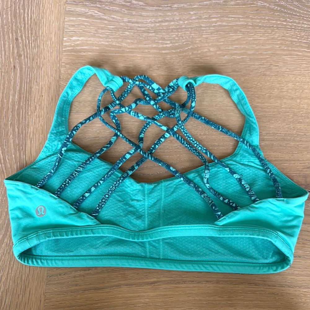 Lululemon Athletica Green Sports Bra with Strappy Details